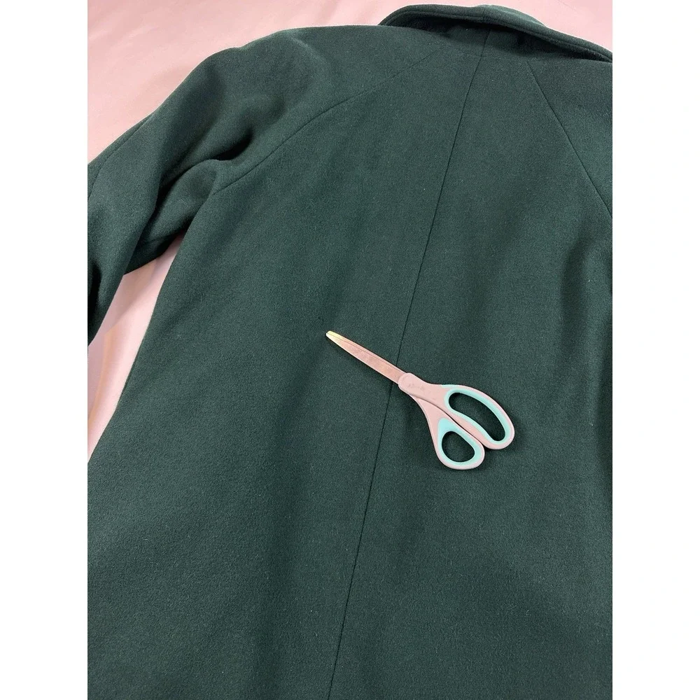 Vtg Donnybrook Emerald Green Double Breasted Blazer Gold Button Wool Blend Sz 12